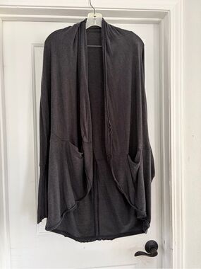 lululemon athletica charcoal draped open-front cardigan